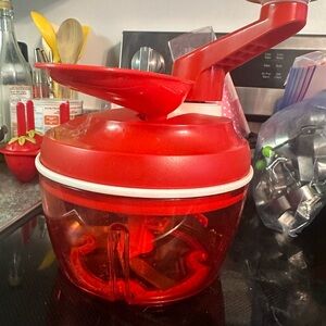 Red Manual Food Processor